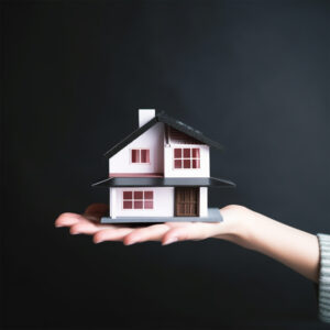 hand-presenting-model-house-home-loan-campaign